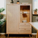 Credenza effetto vimini 101,5x40x139 cm