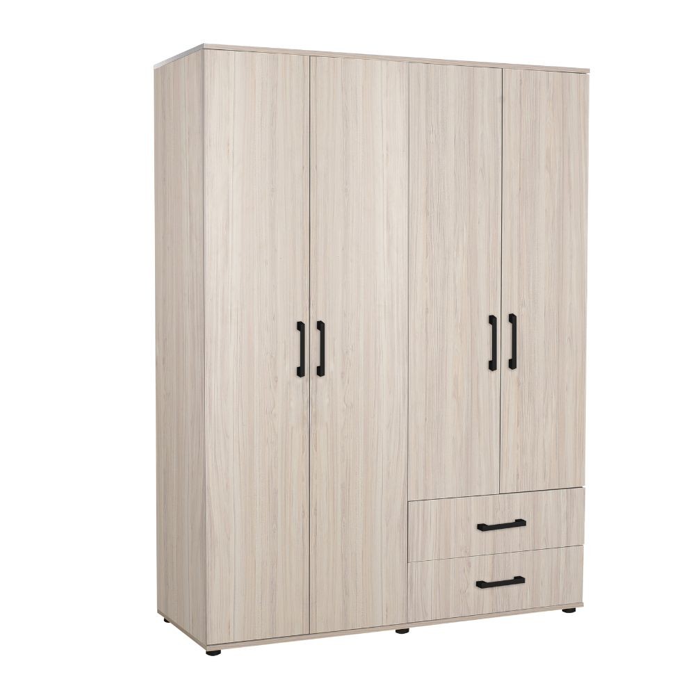 Armadio rovere 120x41x170 cm 4 ante 2 cassetti
