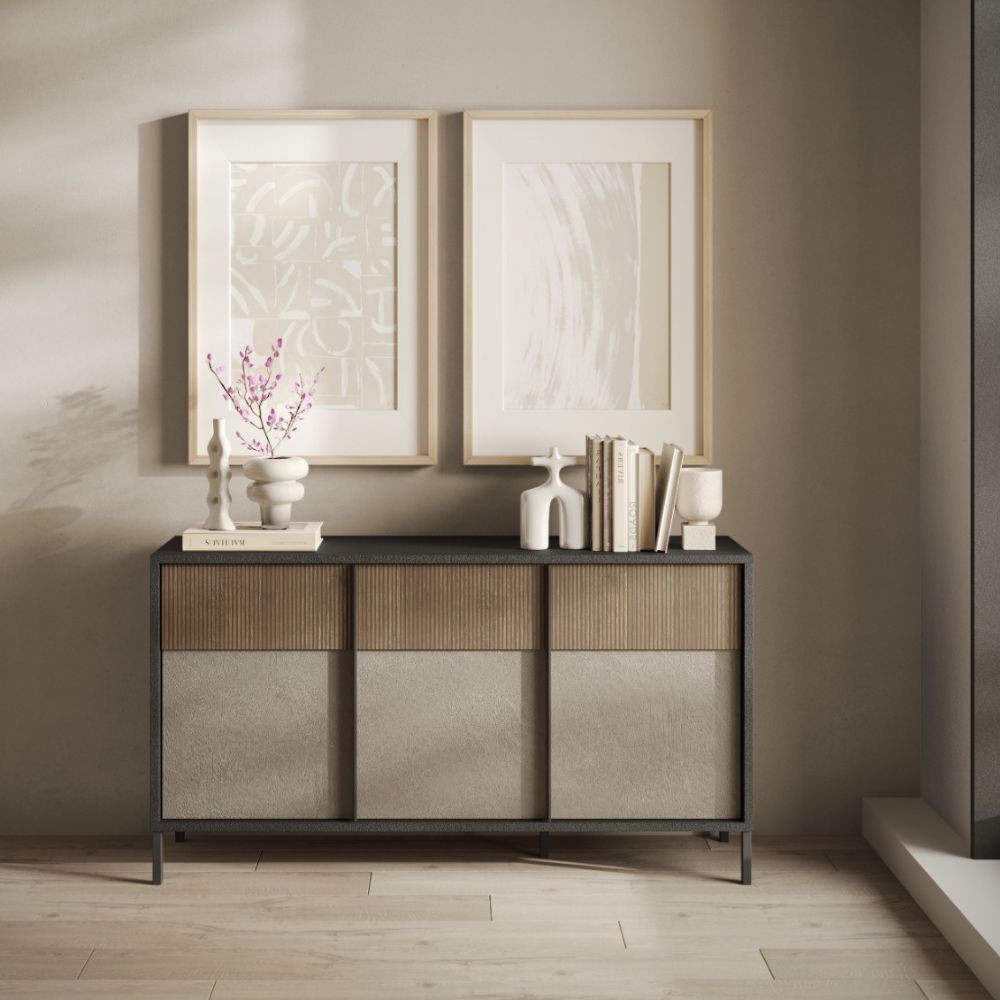 Madia 150x40x86 cm in lava e argilla