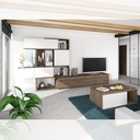Parete attrezzata noce e bianco 187,5x48,7x293