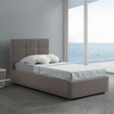 Letto singolo tortora 94x205x105 cm