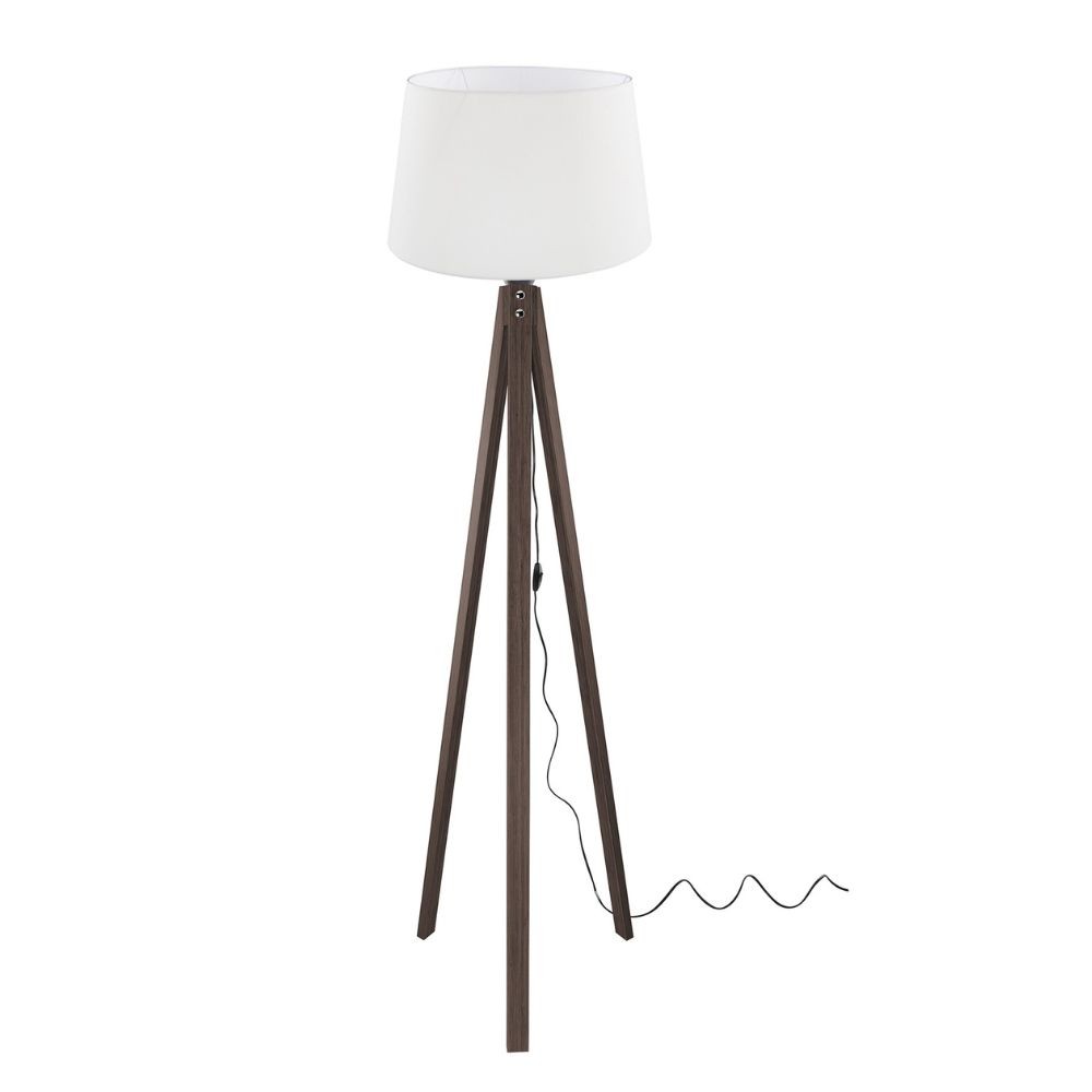 Lampada da terra 134,5x45 cm con paralume bianco