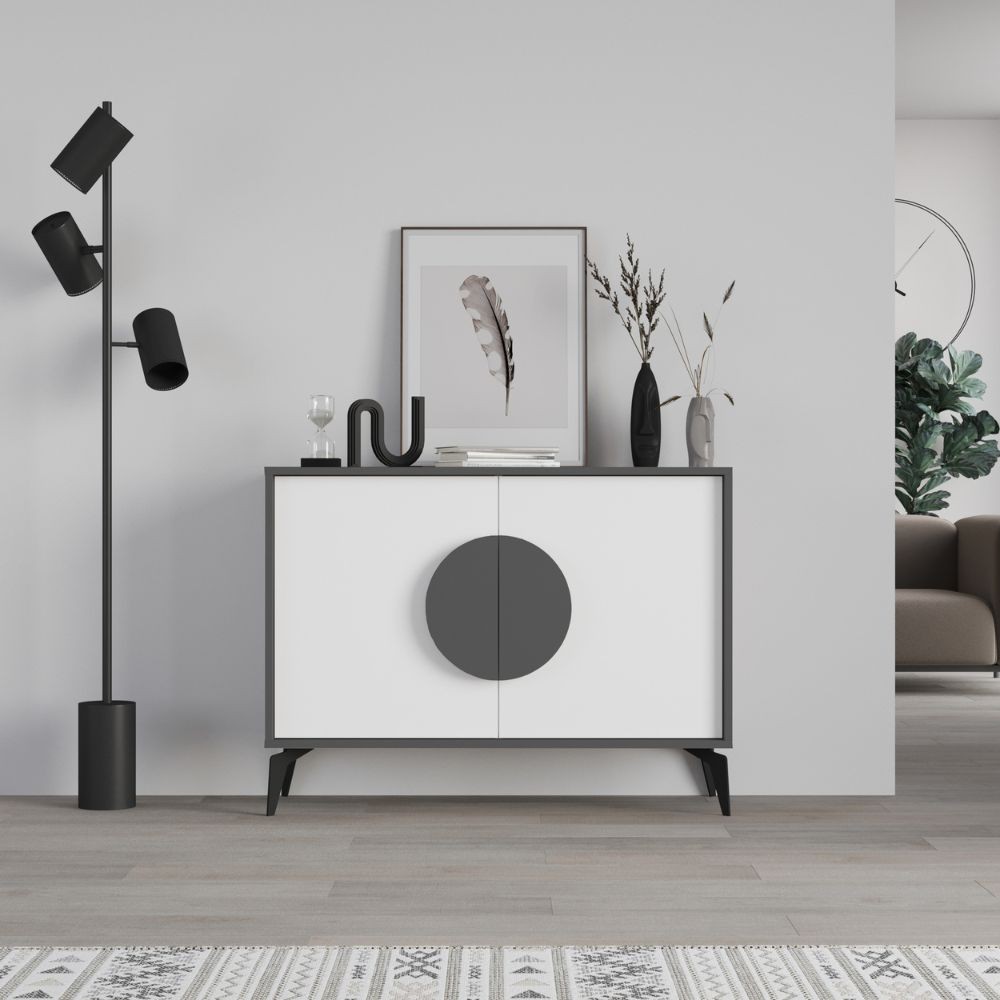 Madia 110 x 35.6 x 82 cm antracite e bianca