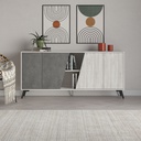 Madia 180x35.6 cm bianco vintage e grey