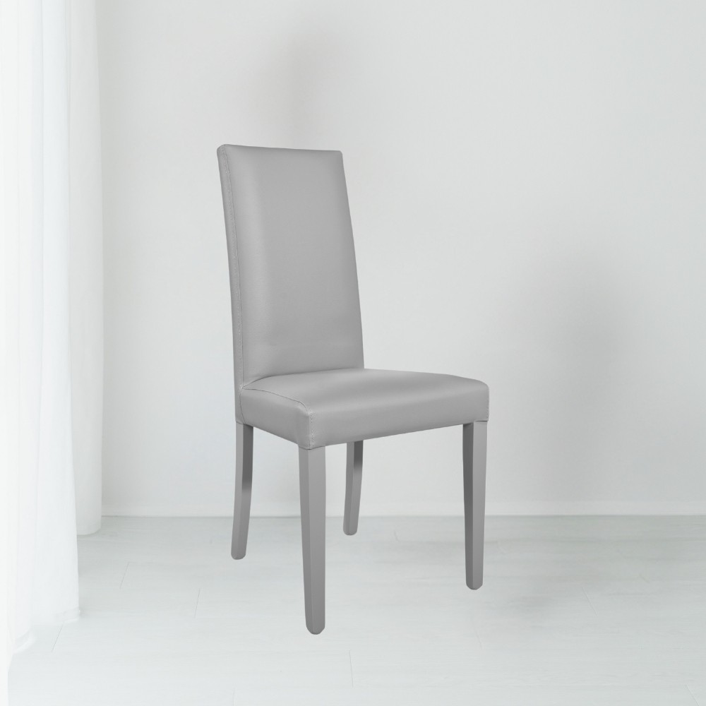 Sedia ecopelle grigia 47x47x101