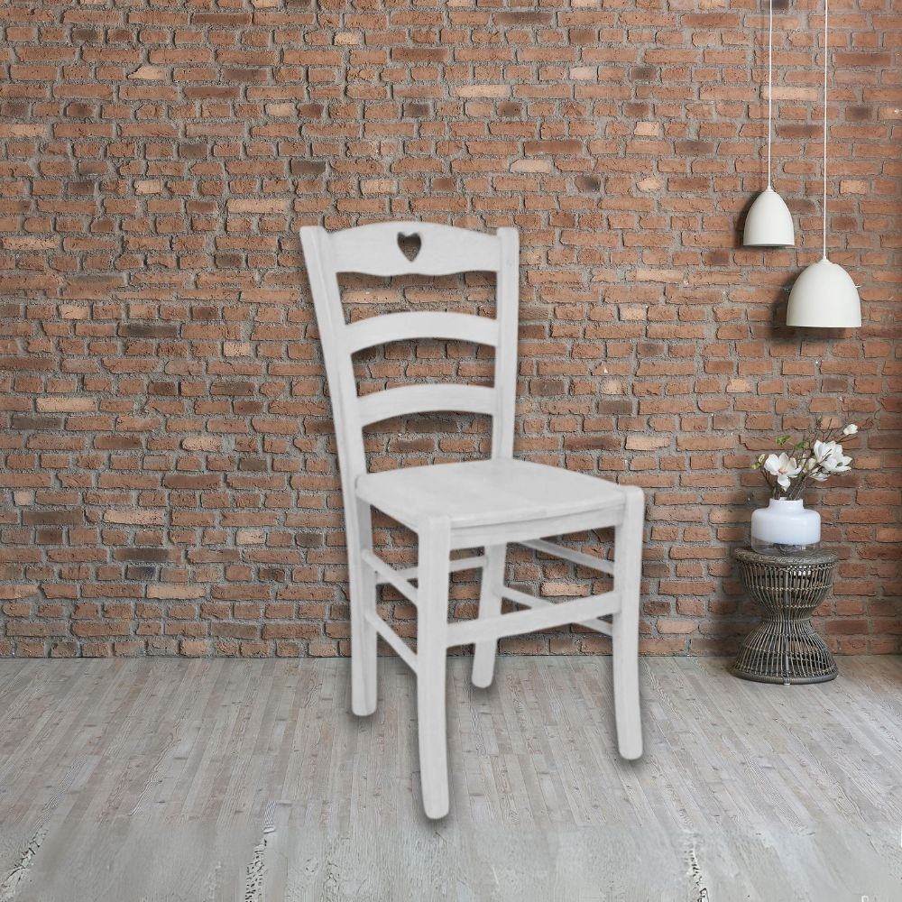 Sedia decoro bianco ghiaccio 43x45x88