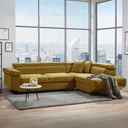 Divano letto angolare 297x206 cm senape