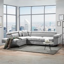 Divano letto angolare grigio chiaro 297x206