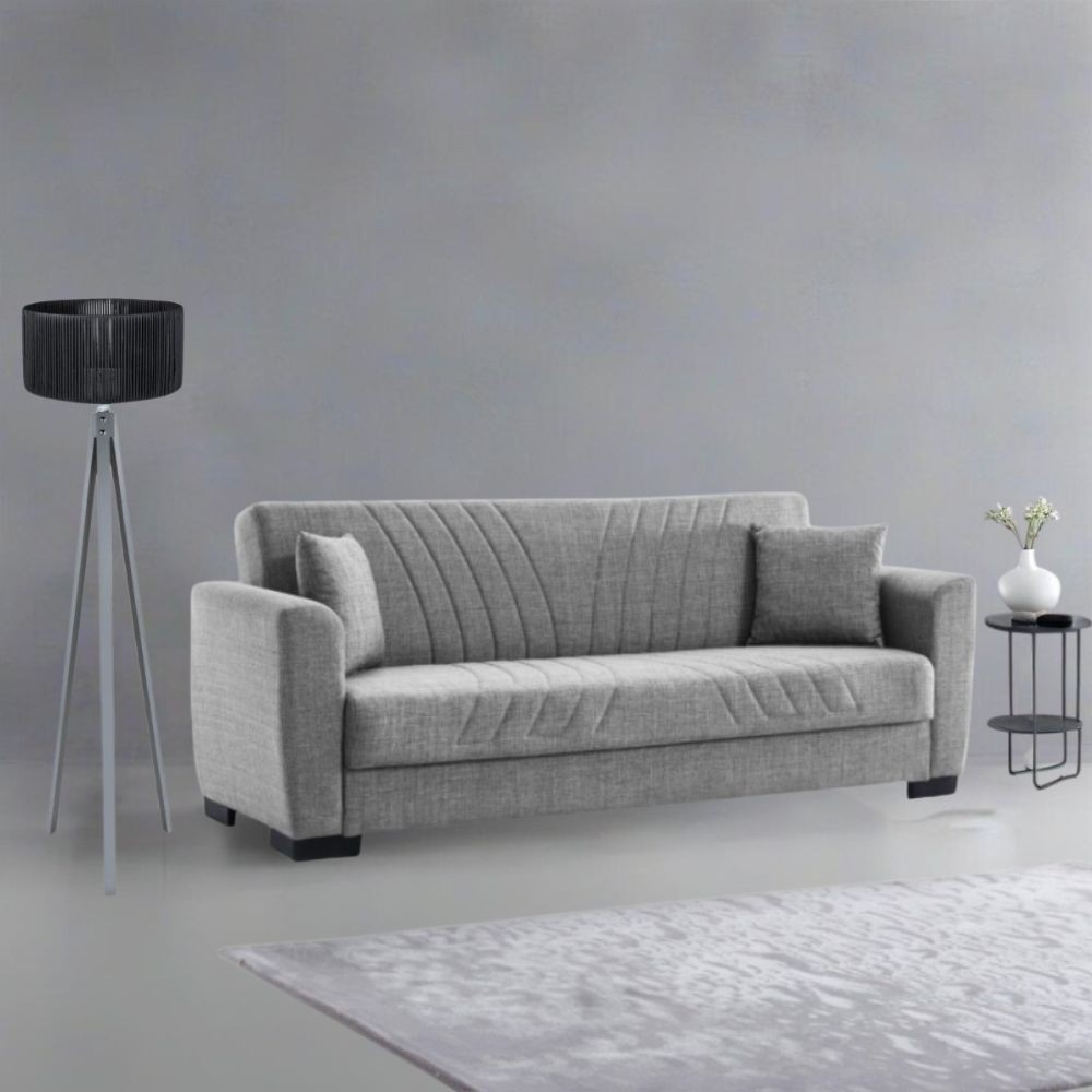 Divano letto 3 posti 210x78x78 cm grigio