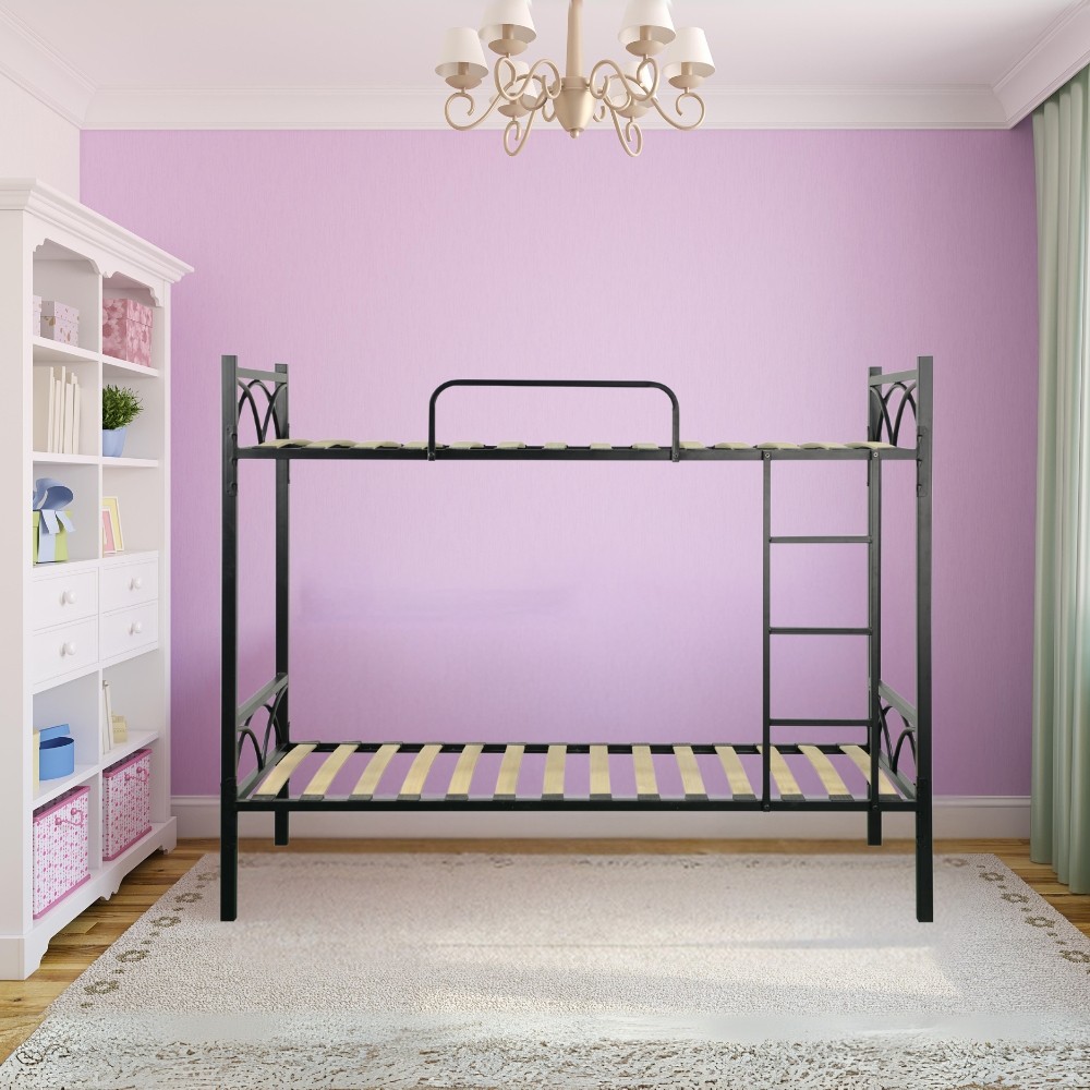 Letto a castello in metallo nero 194x80x160