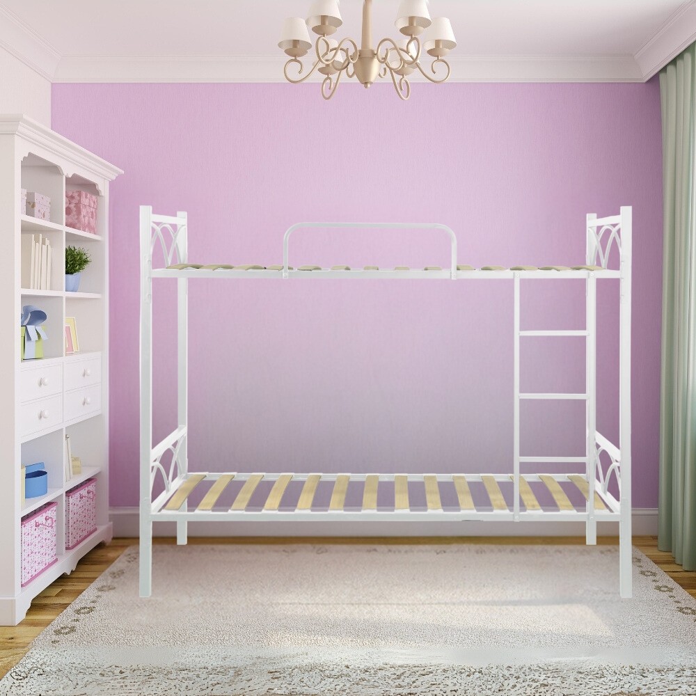Letto a castello in metallo bianco 194x80x160