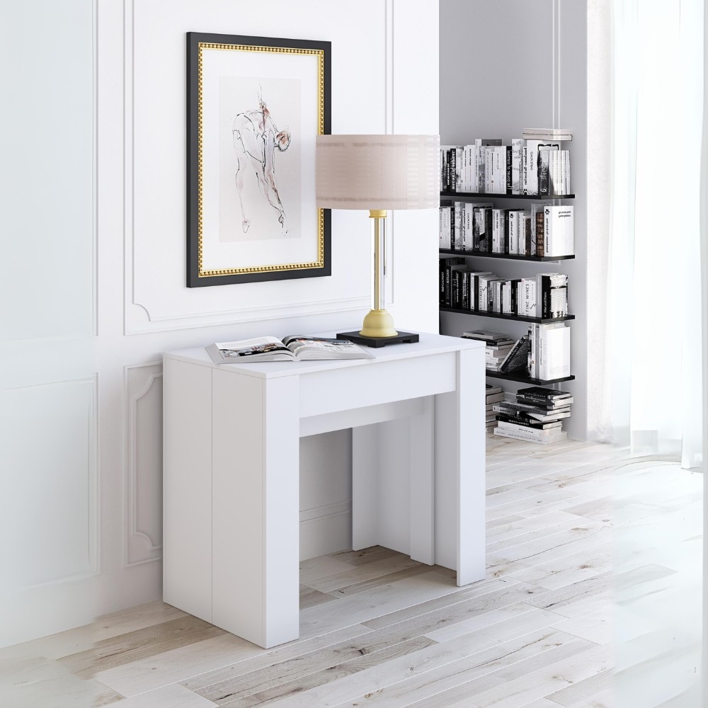 Consolle allungabile bianca 90x51,6x76,6 cm