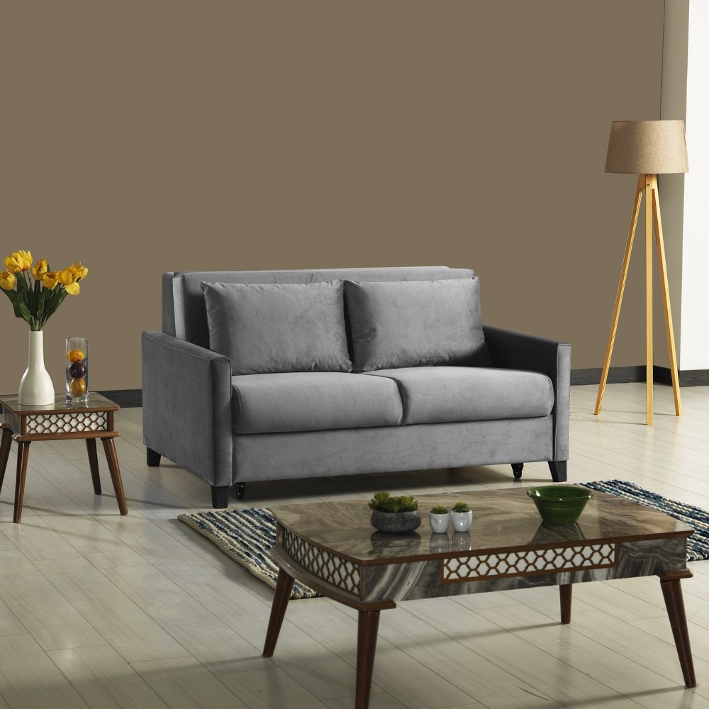 Divano letto grigio 164x111x90 cm