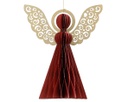Pendente angelo natalizio rosso 12,5x15 cm