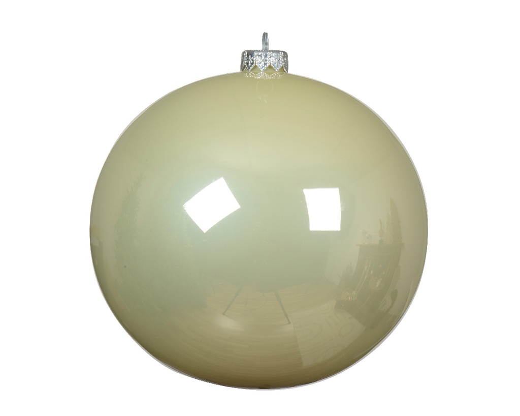 Pallina Di Vetro Smaltata Menta Bianca 15Cm  1 Pz 