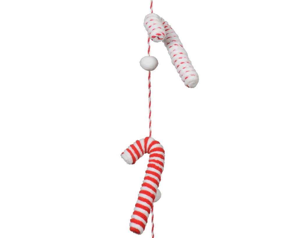 Ghirlanda bianco e rosso 150x6x2 cm