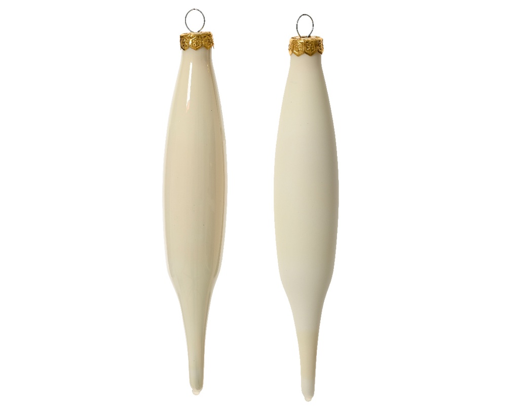 Decorazione in vetro ghiacciolo bianco x6 h15cm