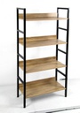 Scaffale 4 ripiani rovere struttura in metallo 60x28xh.126 cm28126CL