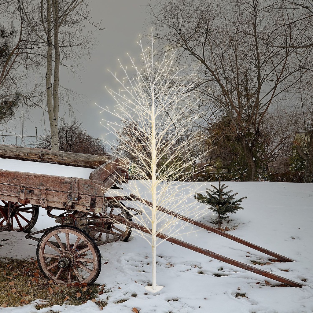 Albero rami bianco 110x200 cm con led