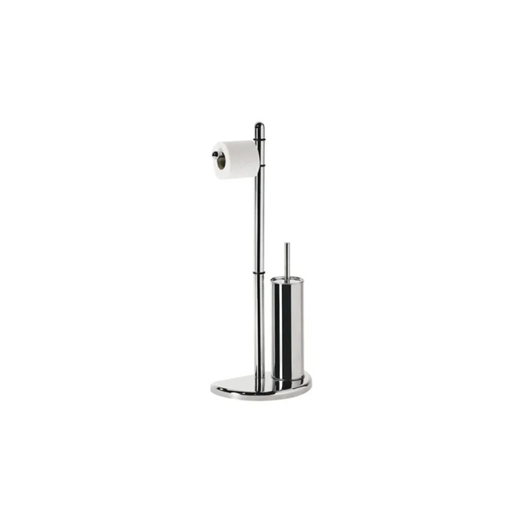 Piantana bagno portarotolo e scopino wc cromo