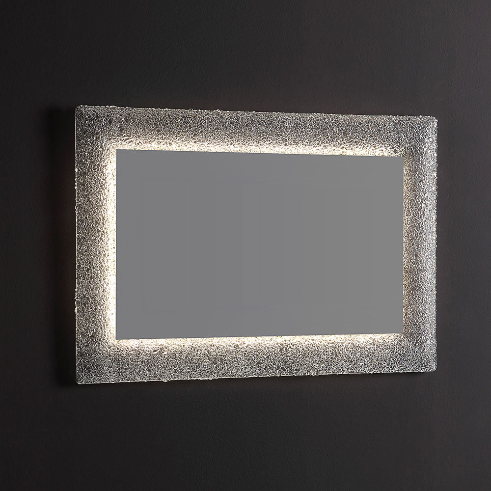 Specchio in vetro fuso retroilluminato 90x62