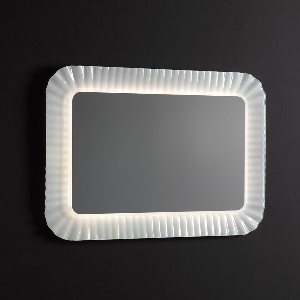 Specchio con cornice in vetro fuso 94x68