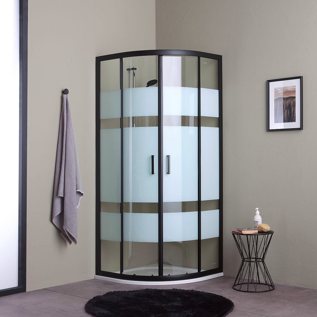 Box doccia semicircolare 80x80 cristallo nero