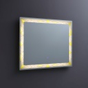 Specchio 90x70 con inserti satinati e led