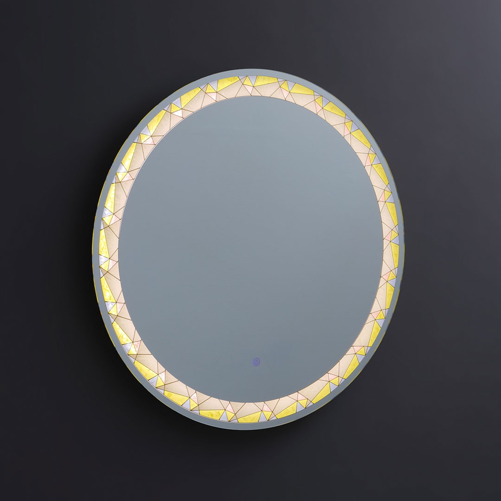 Specchio rotondo a led 80 cm colorato