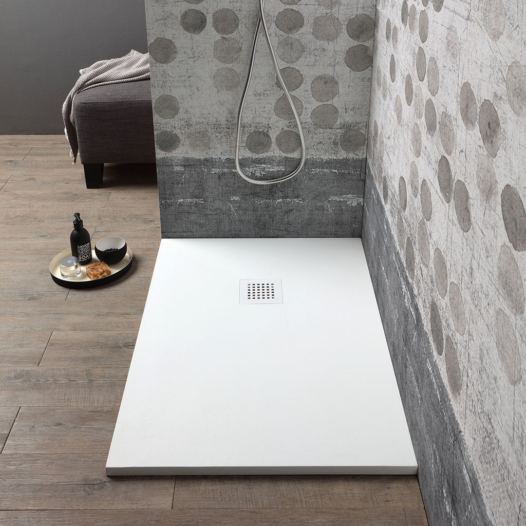 Piatto doccia 100x70 cm in resina bianca
