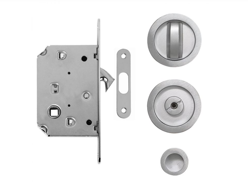 KIT PER PORTE SCORREVOLI CROMO SATINATO