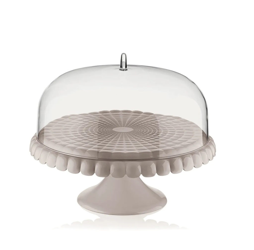 Alzata grande con campana grigio tortora 36 cm