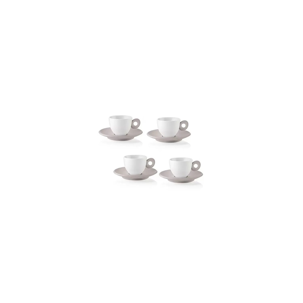 Set 4 tazzine caffè grigio tortora