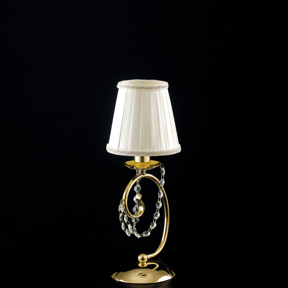Lampada in ferro dorato 27x13 cm con paralume