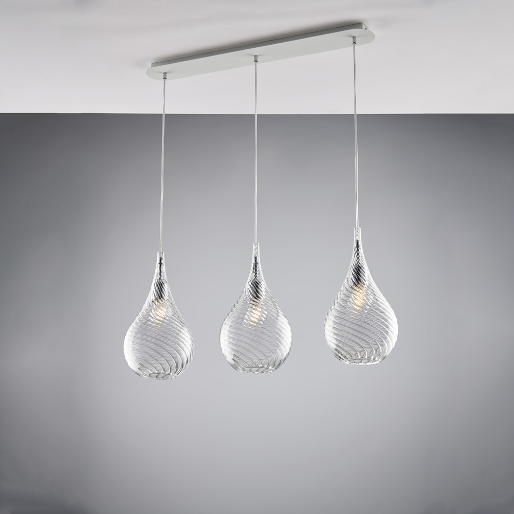 Lampada binaria in ferro con vetri pyrex 75x10x41