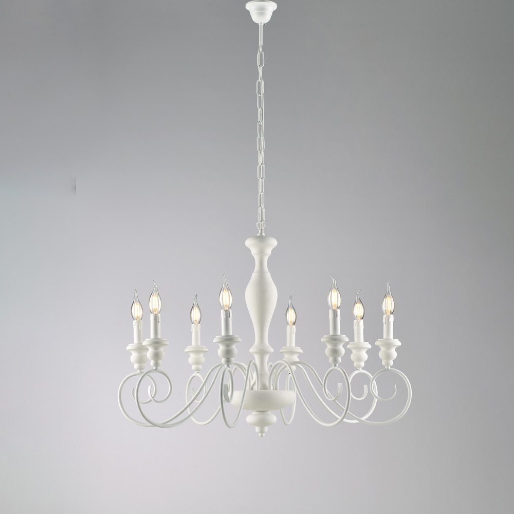 Lampadario shabby 8 luci H.61 x Ø82