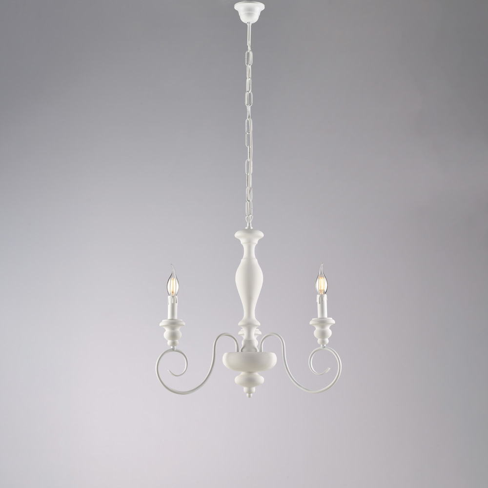 Lampadario shabby in legno e ferro 53x44