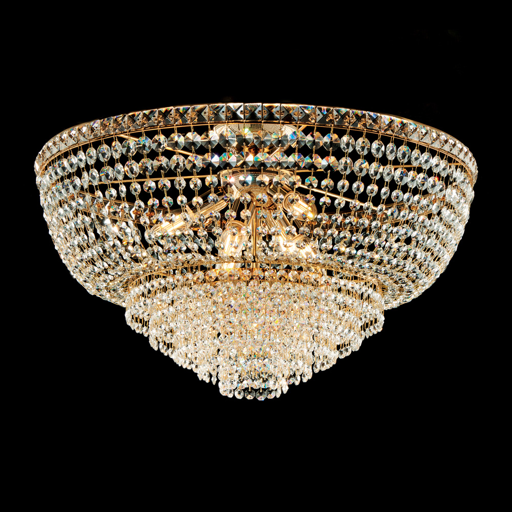 Plafoniera in ferro e ottone 8 luci 40x62