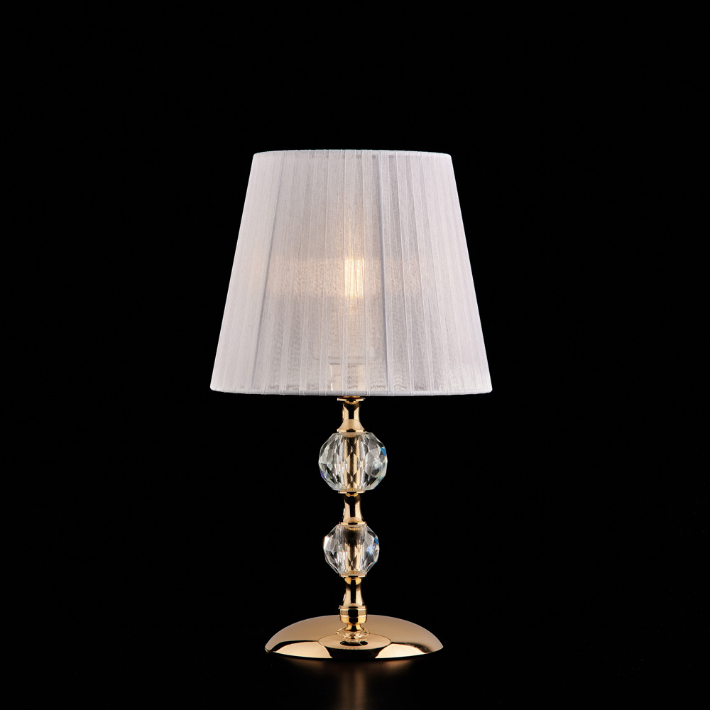 Lampada in ferro dorato e cristallo H.36 x Ø20