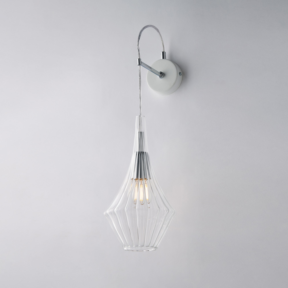 Applique in vetro pyrex 1 luce 64x14x21