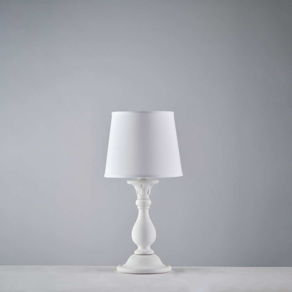 Lampada shabby bianca 20x39 cm con paralume