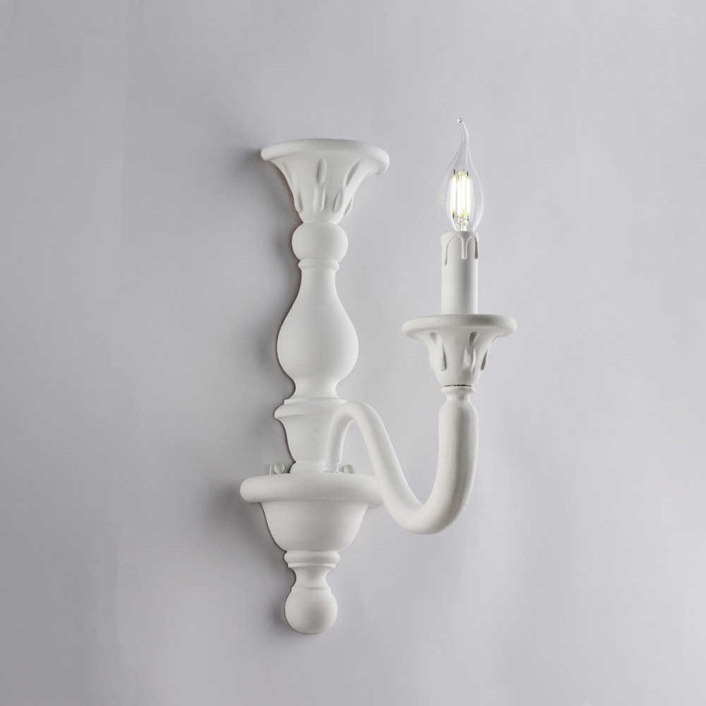 Applique shabby bianco 1 luce 41x13x26