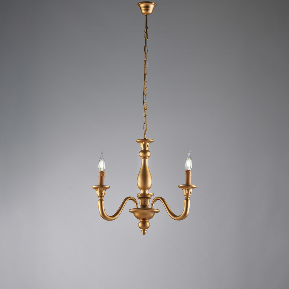 Lampadario in legno oro antico 48x41 cm