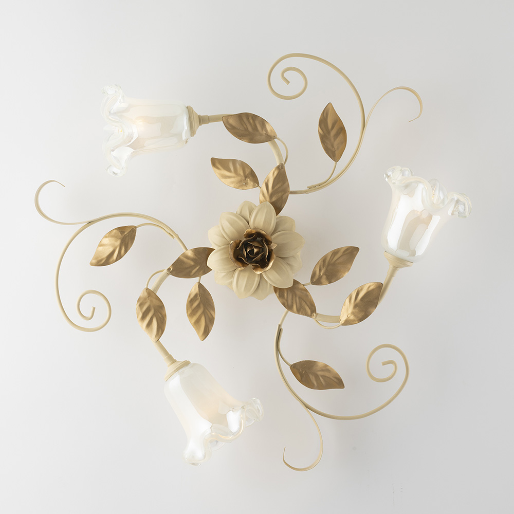 Plafoniera avorio decape 3 luci H.17 x Ø56