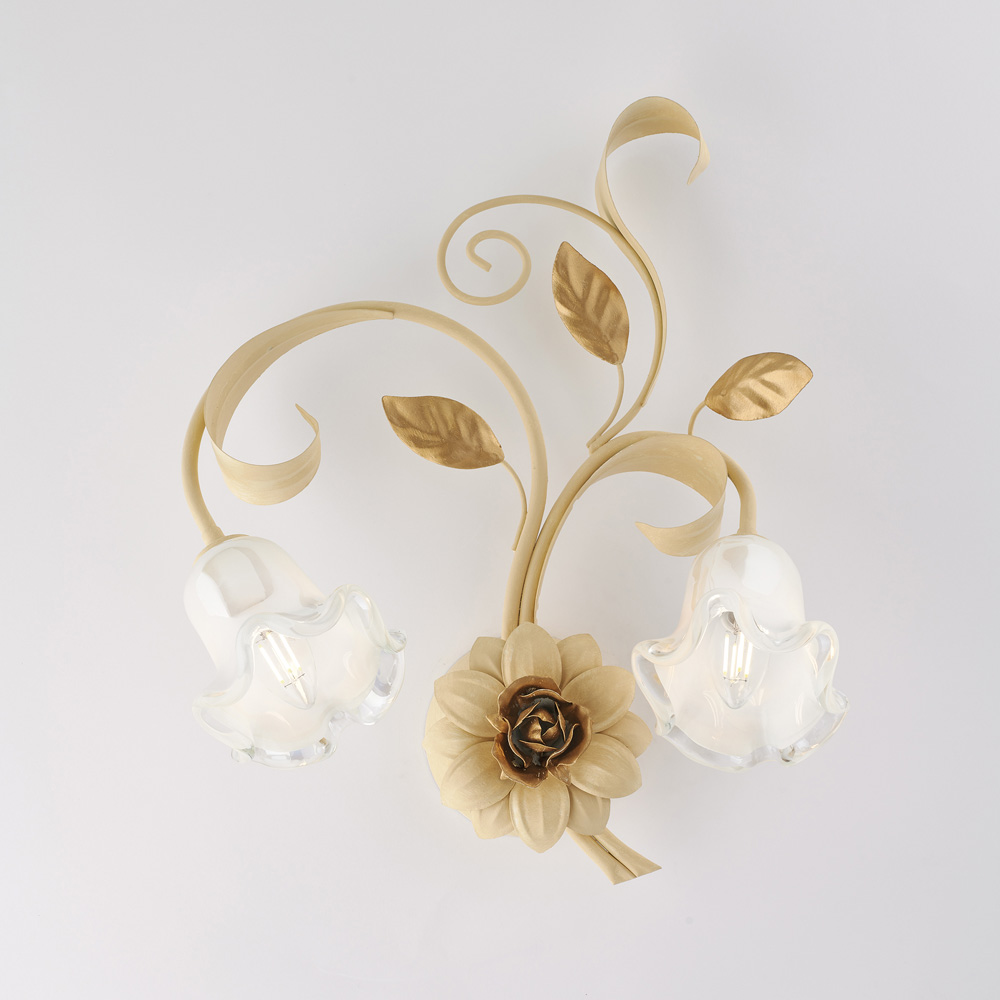 Applique in ferro laccato avorio 47x42x20