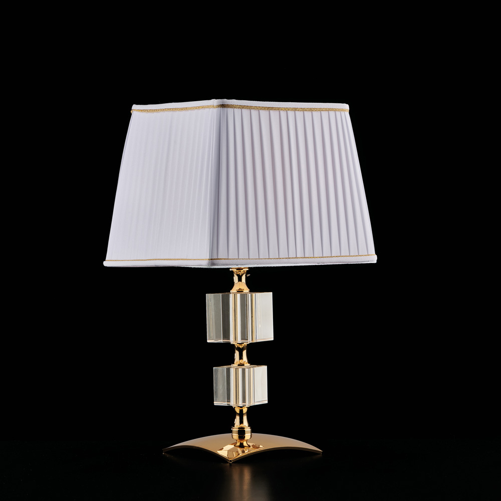 Lampada in ferro dorato e cristallo H.36 x Ø20