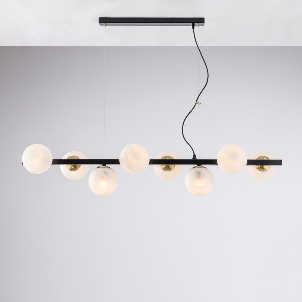 Sospensione in ferro laccato 8 luci 121x30
