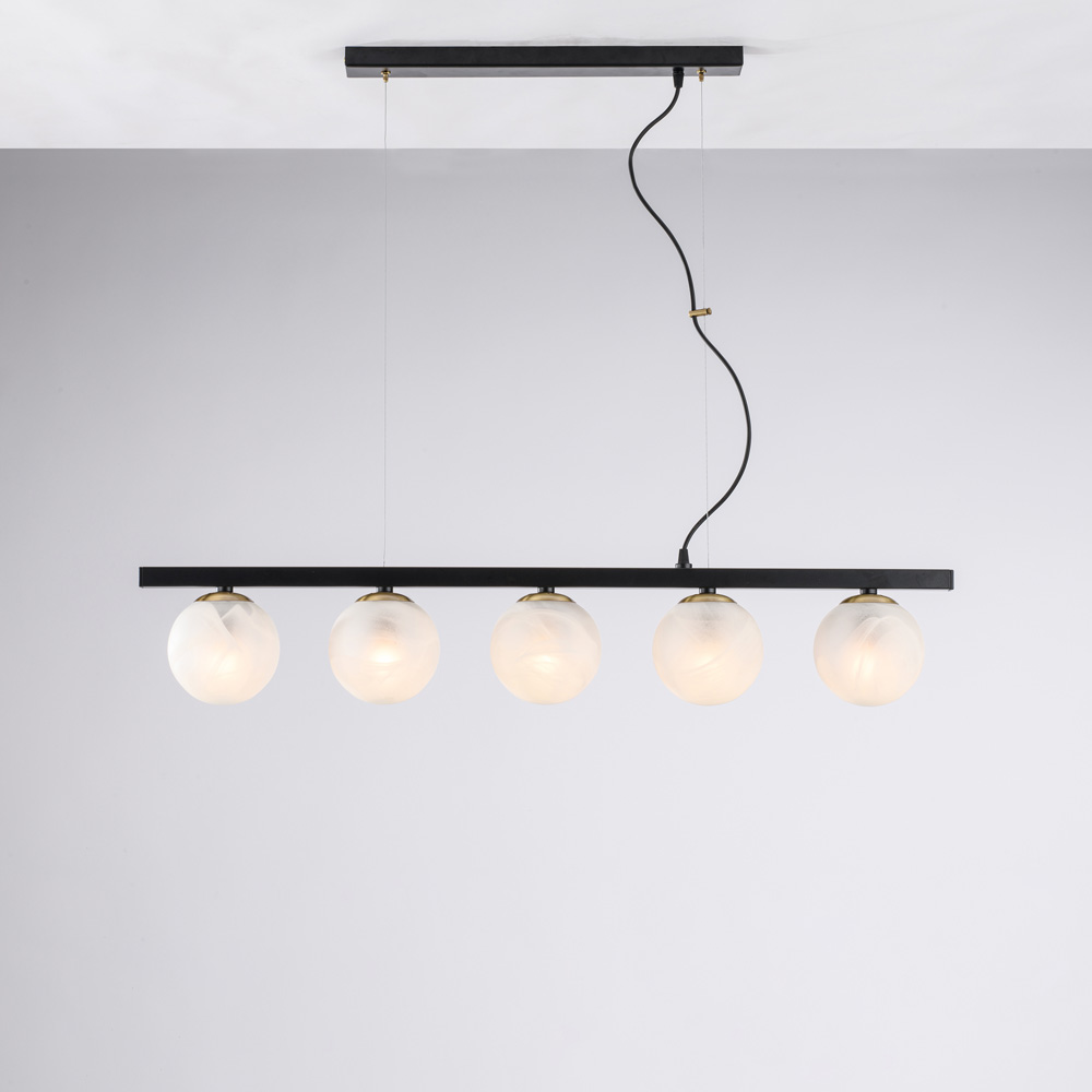 Sospensione in ferro laccato 5 luci 101x14