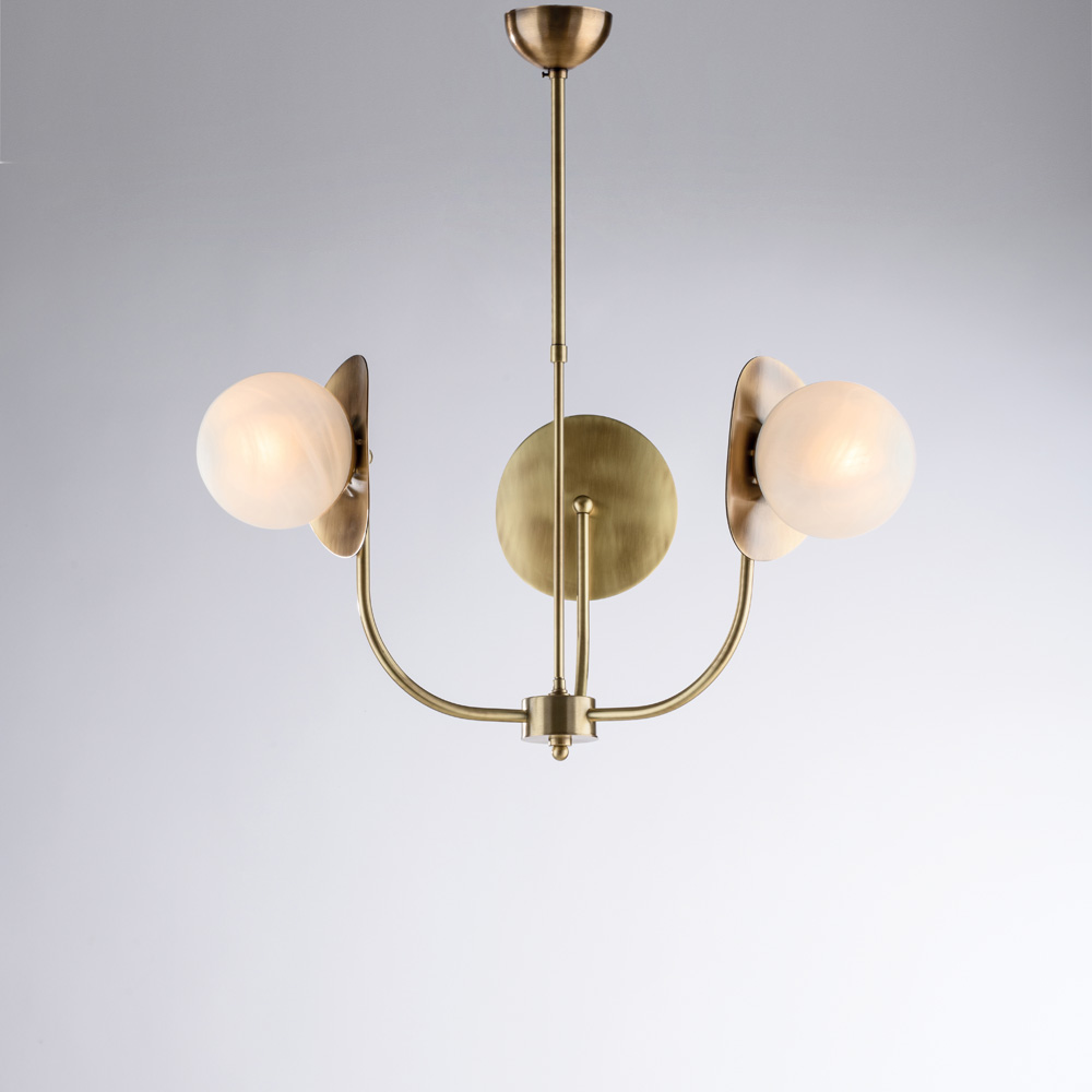 Sospensione 3 luci ferro bronzato H.55 x Ø52