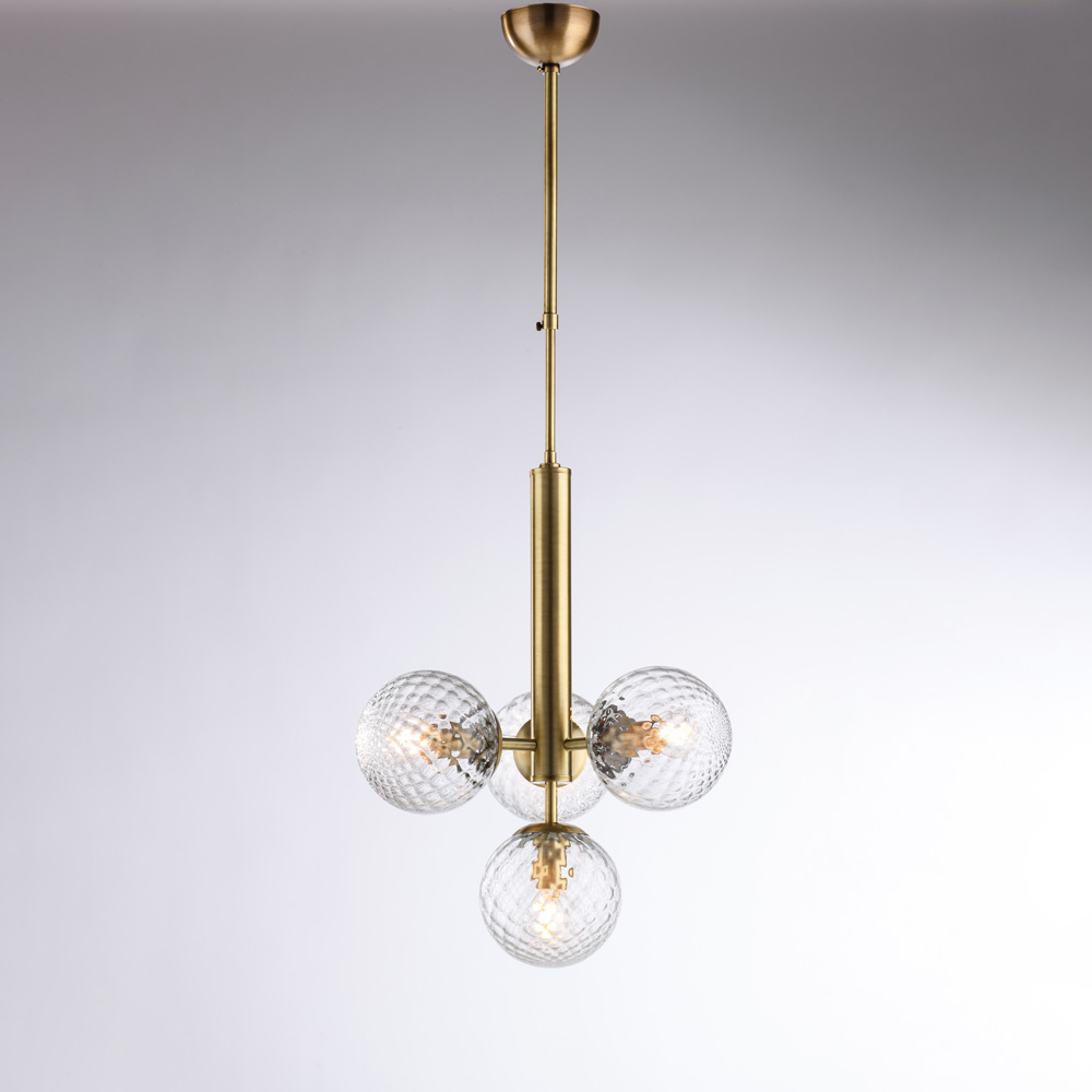 Sospensione 4 luci ferro bronzato H.87